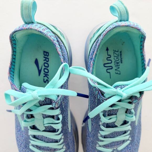 Brooks Levitate 2 Periwinkle Blue Teal Size 8 Knit Run Gym Walk Comfort Worn 1X - Picture 4 of 9